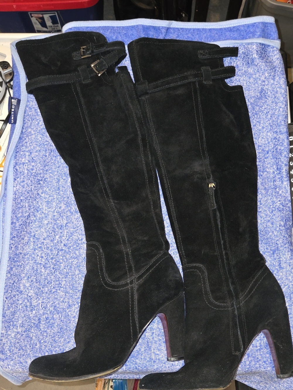 Sam Edelman Black Suede Over-the-Knee Boots